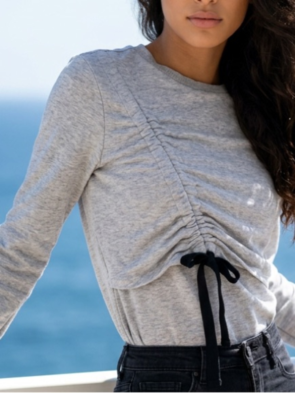 ASOS Sweatshirt Tunic Diagonal Pull Drawstring